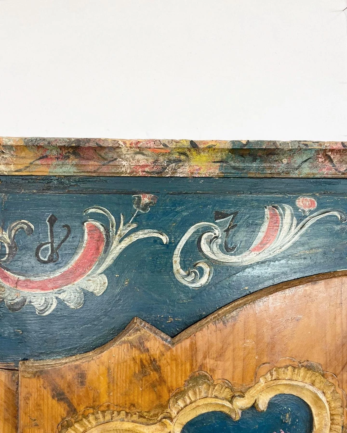 Unknown 18th Century Austrian Original Painted Marriage Cupboard 2 Unknown 18th Century Austrian Original Painted Marriage Cupboard - Image 2