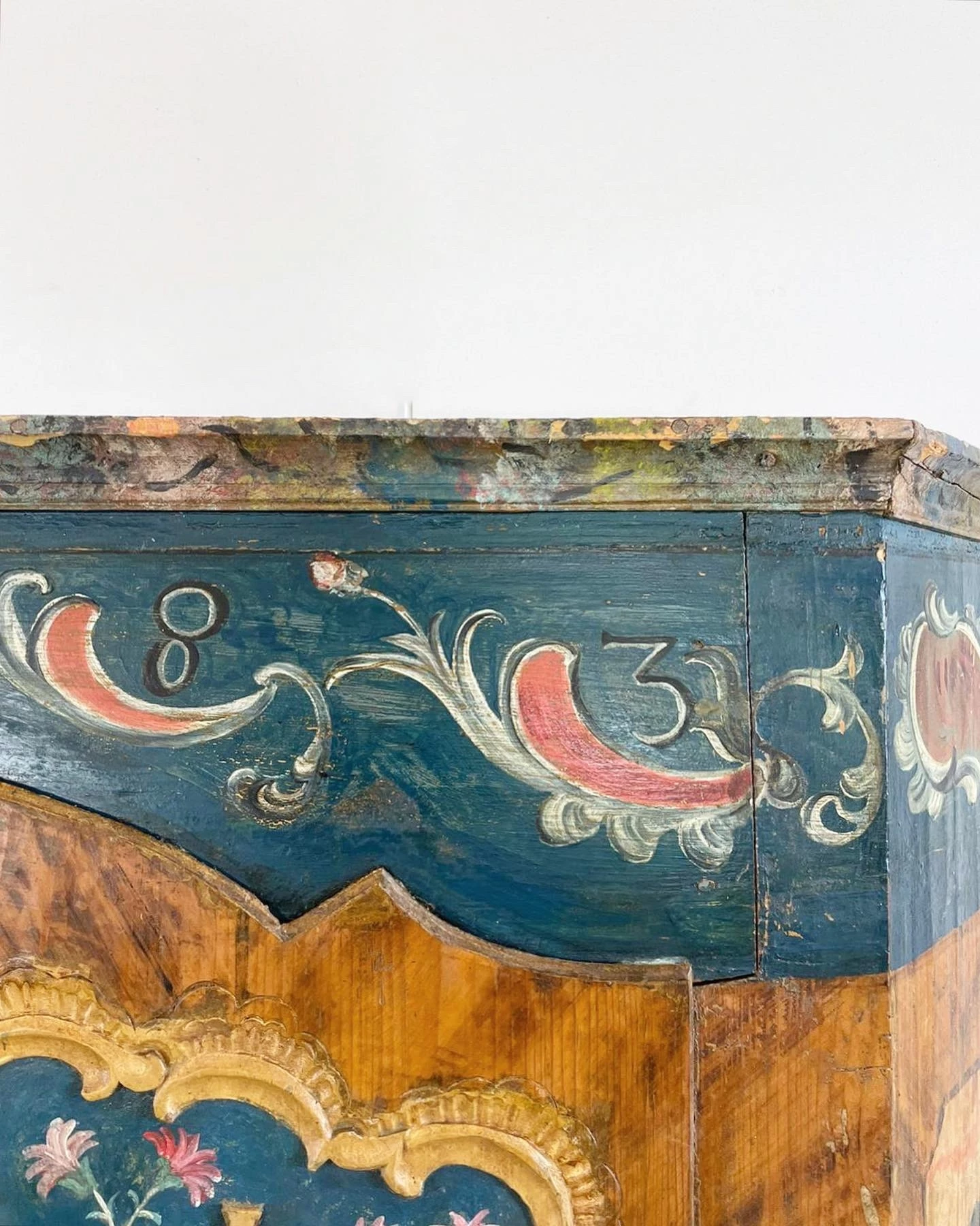 Unknown 18th Century Austrian Original Painted Marriage Cupboard 5 Unknown 18th Century Austrian Original Painted Marriage Cupboard - Image 5