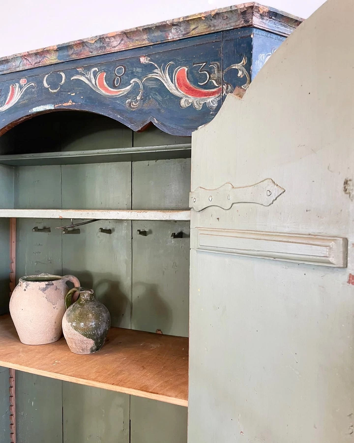 Unknown 18th Century Austrian Original Painted Marriage Cupboard 7 Unknown 18th Century Austrian Original Painted Marriage Cupboard - Image 7