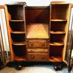 Unknown 1930’s Carved Oak Art Deco Glazed Library Book Case Bureau. Heavy. Good Quality. -Storage Furniture Sales 2024 1930 s carved oak art deco glazed library book case bureau heavy good quality sku76056171 0 8