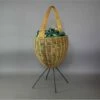 1950s Sewing Basket In Wicker With Original Fabric