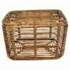 1960s Italian Bamboo Rattan Bohemian French Riviera Basket Container