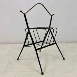 1960s Italian Black Metal And Brass Magazine Rack -Storage Furniture Sales 2024 1960s italian black metal and brass magazine rack sku49496210 0 10 scaled