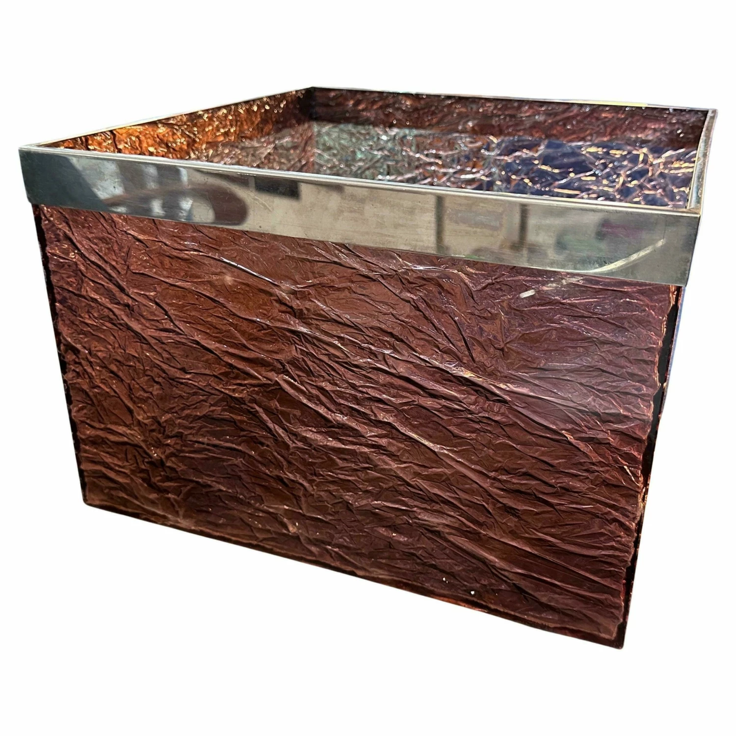 Unknown 1980s Modernist Light Purple Lucite And Silvered Metal Italian Magazine Stand 1 Unknown 1980s Modernist Light Purple Lucite And Silvered Metal Italian Magazine Stand