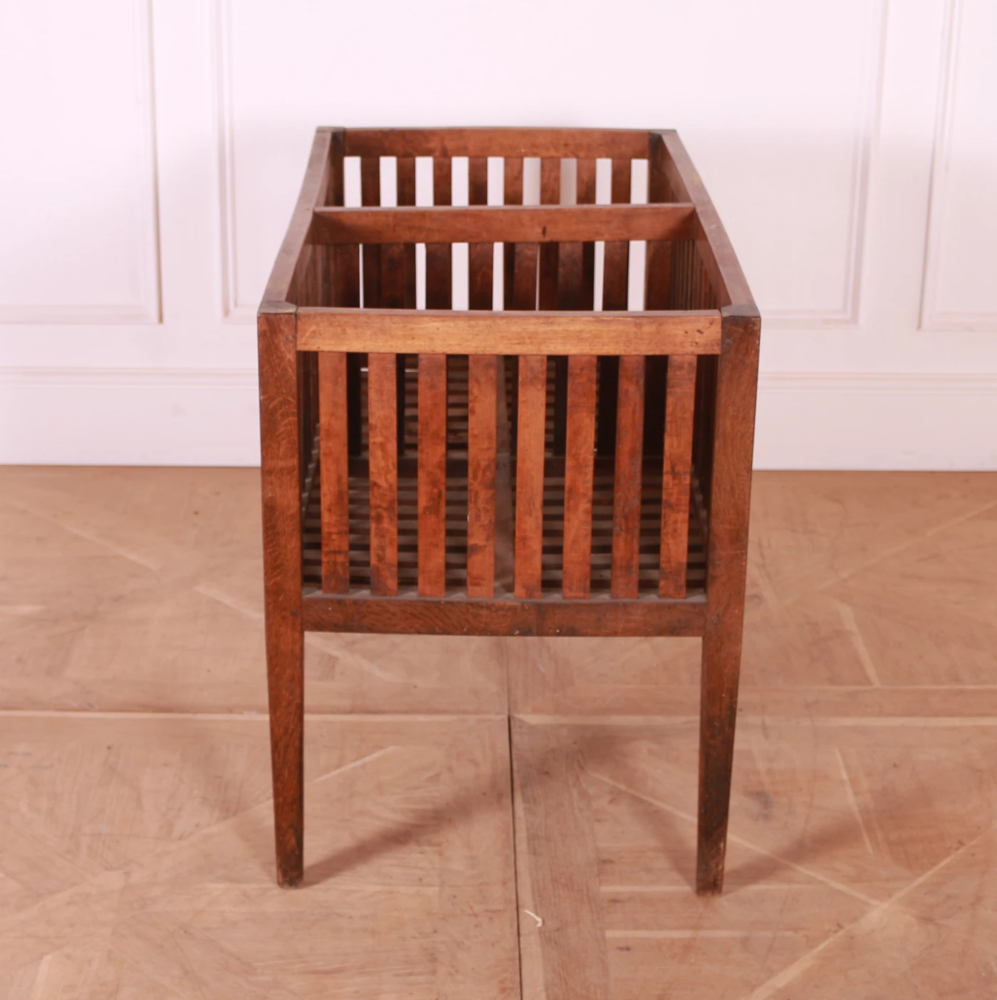 19th C French Wooden Log Basket. 1890. 3 19th C French Wooden Log Basket. 1890. - Image 3