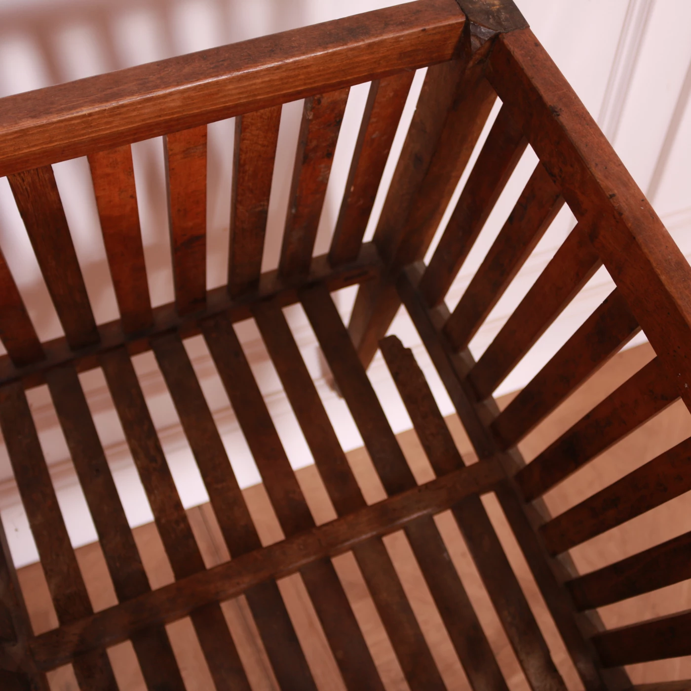 19th C French Wooden Log Basket. 1890. 4 19th C French Wooden Log Basket. 1890. - Image 4