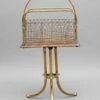 19th Century Brass And Mahogany Magazine Rack