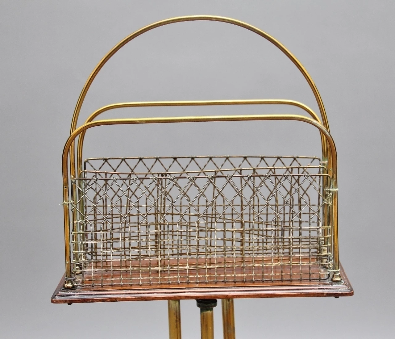 19th Century Brass And Mahogany Magazine Rack 5 19th Century Brass And Mahogany Magazine Rack - Image 5
