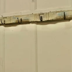 Unknown 19th Century Folk Art Long Wooden 7 Peg Coat Rack