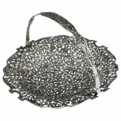 19th Century Indian Cutch Solid Silver Basket, Circa 1880