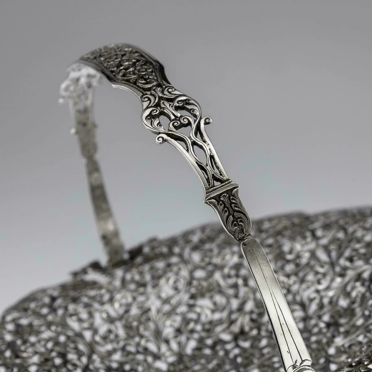 19th Century Indian Cutch Solid Silver Basket, Circa 1880 5 19th Century Indian Cutch Solid Silver Basket, Circa 1880 - Image 5