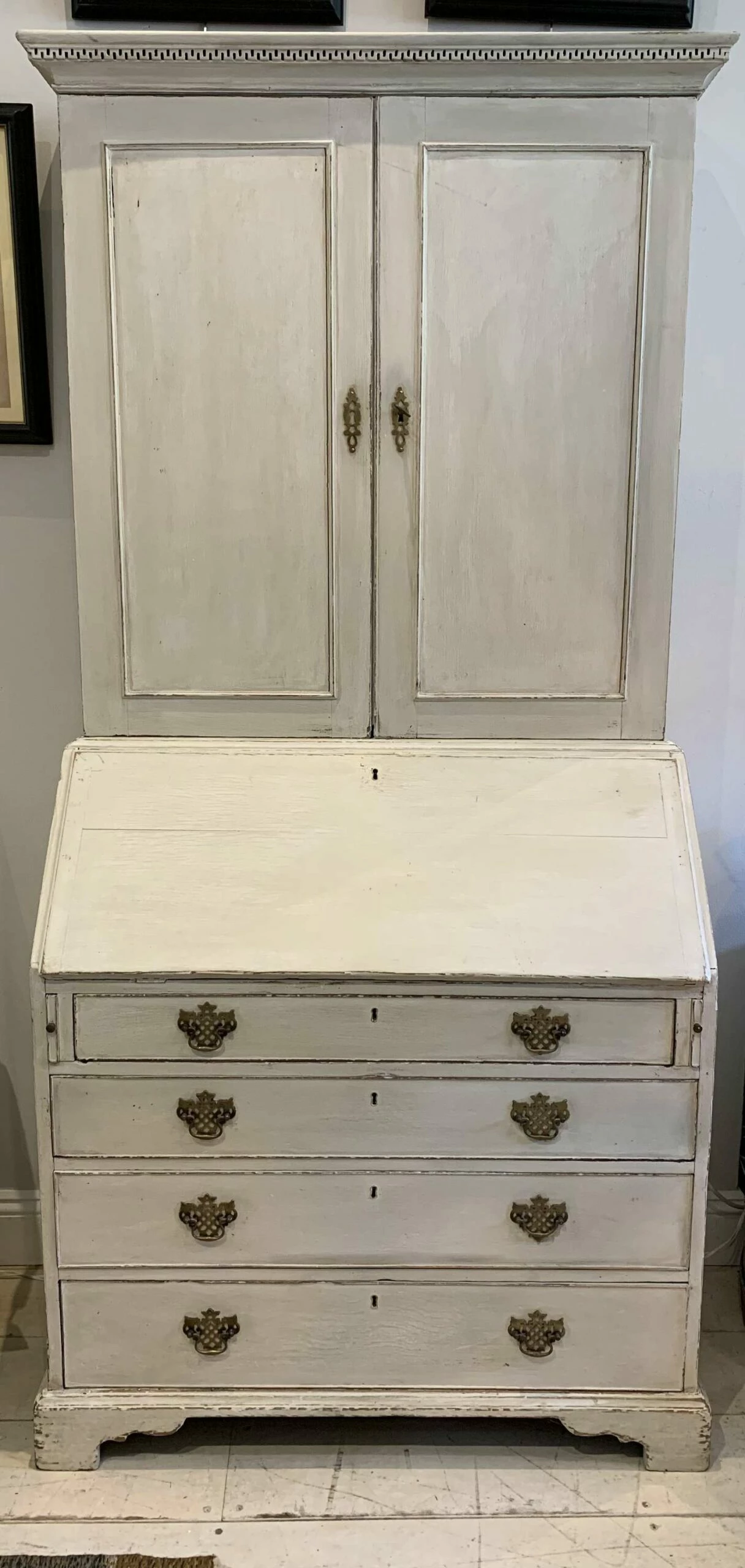 Unknown 19th Century Painted Oak English Bureau Bookcase 1 Unknown 19th Century Painted Oak English Bureau Bookcase