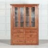 Unknown 19thc English Pine Glazed Housekeepers/ Bookcase Cabinet