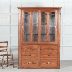 Unknown 19thc English Pine Glazed Housekeepers/ Bookcase Cabinet -Storage Furniture Sales 2024 19thc english pine glazed housekeepers bookcase cabinet sku65699619 0 2