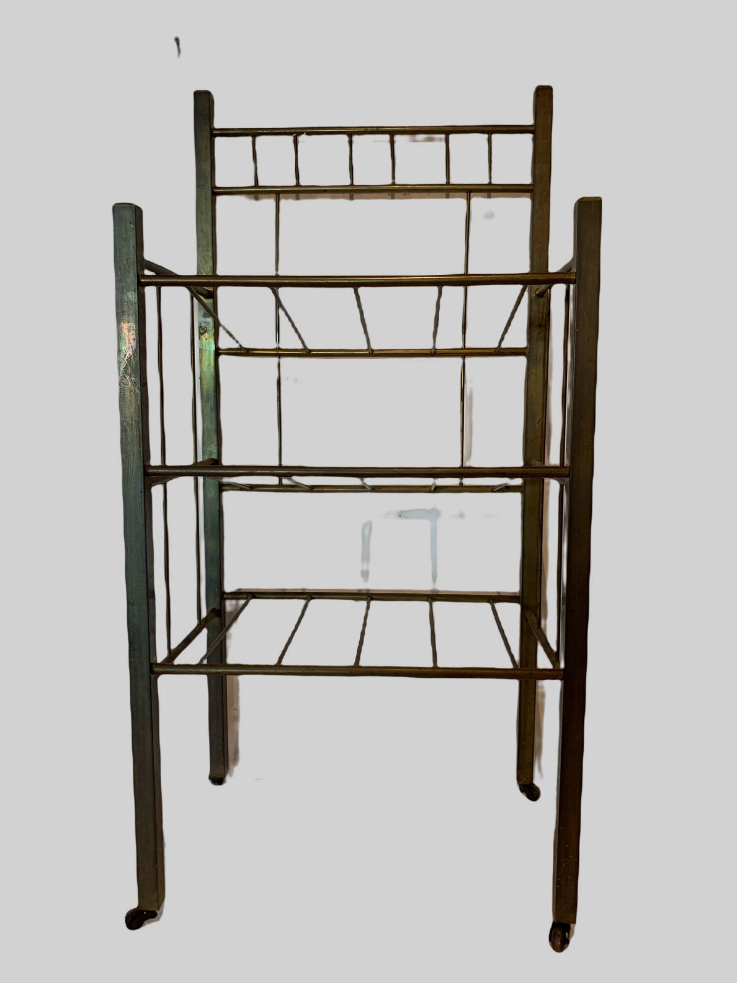 Unknown 20th Century Brass Art Deco Magazine Rack 2 Unknown 20th Century Brass Art Deco Magazine Rack - Image 2