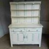 Unknown 20thc Painted Cream 2 Door Kitchen Dresser W/Plate Rack