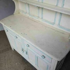Unknown 20thc Painted Cream 2 Door Kitchen Dresser W/Plate Rack -Storage Furniture Sales 2024 20thc painted cream 2 door kitchen dresser w plate rack sku97756529 0 4