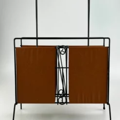 Unknown 60's 70's Newspaper Holder Magazine Racks R Metal Teak Mid Century Design