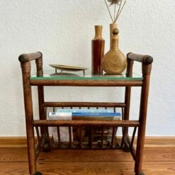 70s Magazine Rack Made Of Bamboo With A Glass Top. -Storage Furniture Sales 2024 70s magazine rack made of bamboo with a glass top sku65633780 0 1