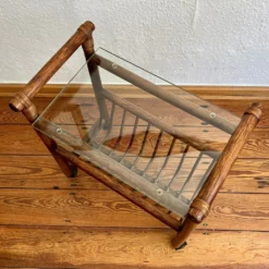 70s Magazine Rack Made Of Bamboo With A Glass Top. -Storage Furniture Sales 2024 70s magazine rack made of bamboo with a glass top sku65633780 0 9
