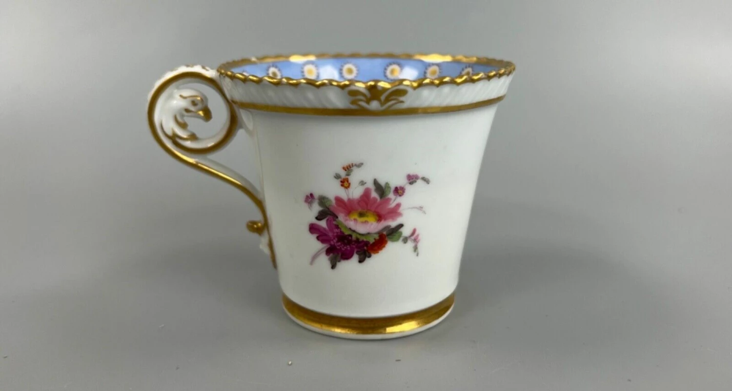 A C.1820 Chamberlain Worcester Eagle Head Finial Bucket Can 6 A C.1820 Chamberlain Worcester Eagle Head Finial Bucket Can - Image 6