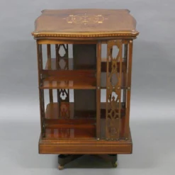 A Fine Quality Inlaid Revolving Bookcase 8 A Fine Quality Inlaid Revolving Bookcase -Storage Furniture Sales 2024 a fine quality inlaid revolving bookcase 0 2