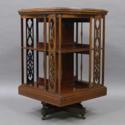 A Fine Quality Inlaid Revolving Bookcase 9 A Fine Quality Inlaid Revolving Bookcase -Storage Furniture Sales 2024 a fine quality inlaid revolving bookcase 0 3