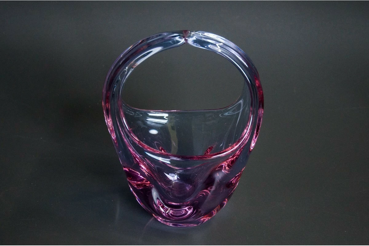 A Glass Basket, Czechoslovakia, 1960s 2 A Glass Basket, Czechoslovakia, 1960s - Image 2