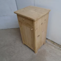 A Lovely Single Antique Pine Bedside Cabinet To Wax / Paint
