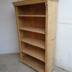 A Medium Antique Pine Bookshelf / Office Files To Wax/Paint