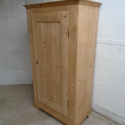 A Pine Victorian Wide Cupboard To Wax/Paint