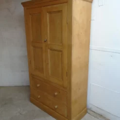 A Superbly Waxed Victorian Pine Linen / Kitchen Cupboard