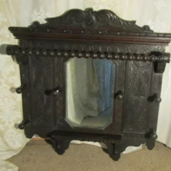 Unknown A Victorian Carved Oak Hall Mirror With Hat And Coat Hooks
