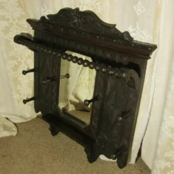 Unknown A Victorian Carved Oak Hall Mirror With Hat And Coat Hooks -Storage Furniture Sales 2024 a victorian carved oak hall mirror with hat and coat hooks sku24319099 0 3