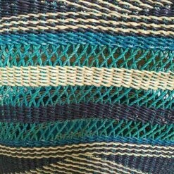 African Blue And Turquoise Bolga Basket With Leather Handles From Ghana -Storage Furniture Sales 2024 african blue and turquoise bolga basket with leather handles from ghana 0 3