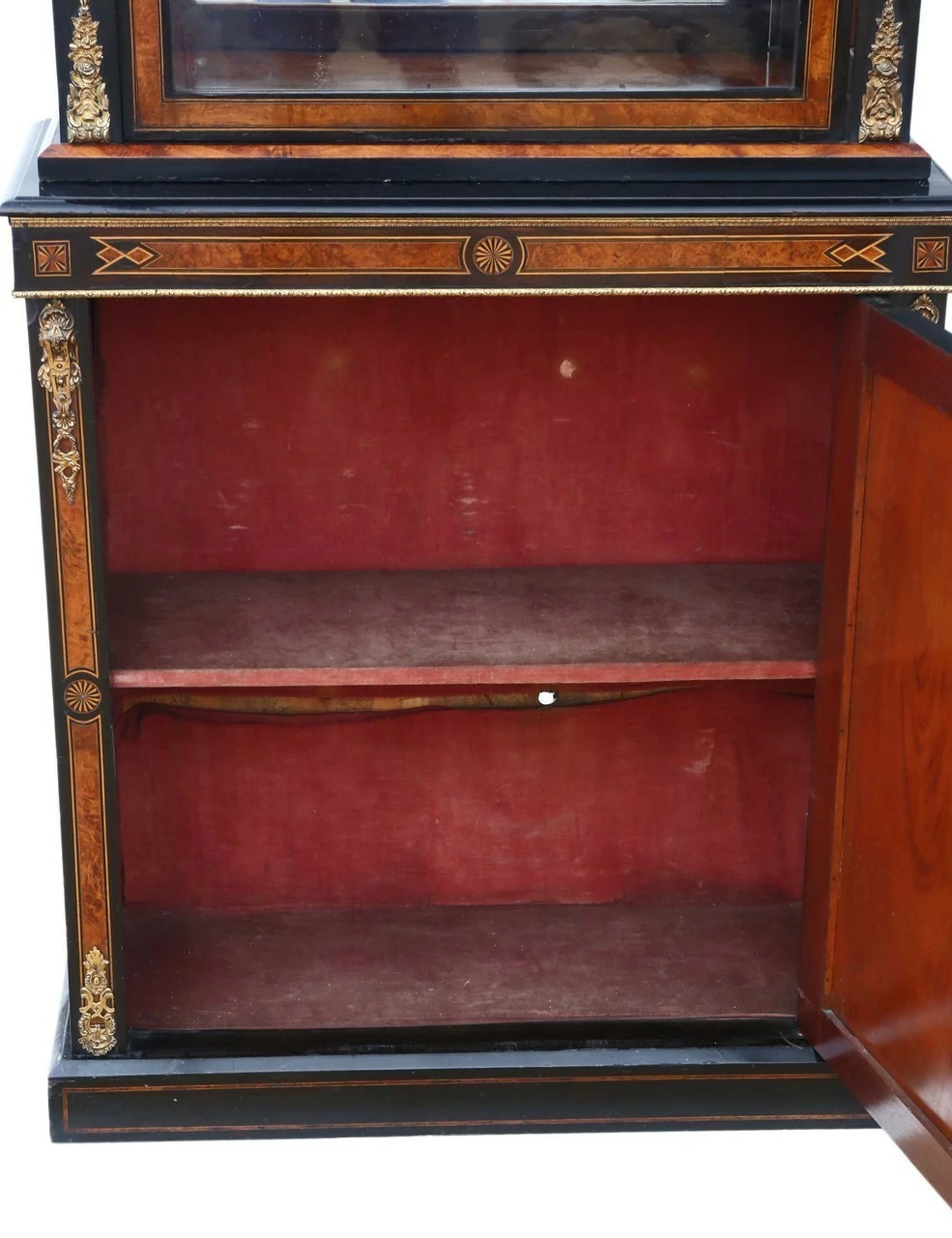 Amboyna And Ebonised 2 Part Pier Display Cabinet Aesthetic 6 Amboyna And Ebonised 2 Part Pier Display Cabinet Aesthetic - Image 6