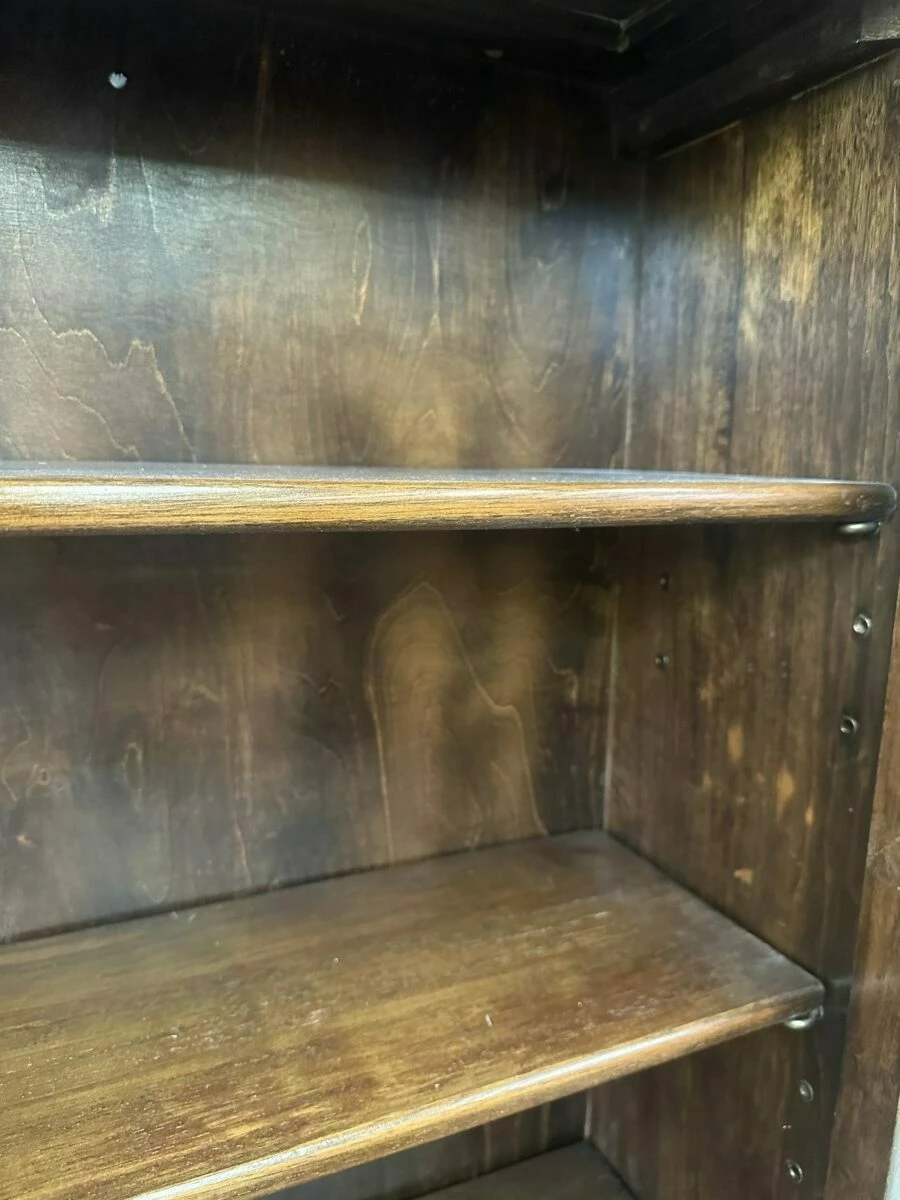 Antique Art Deco Walnut Cocktail Display Glazed Bookcase Cabinet C 1930 3 Antique Art Deco Walnut Cocktail Display Glazed Bookcase Cabinet C 1930 - Image 3