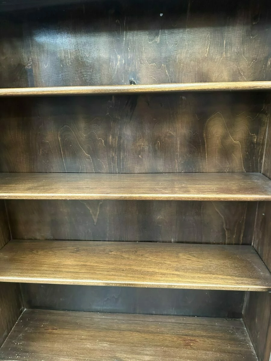 Antique Art Deco Walnut Cocktail Display Glazed Bookcase Cabinet C 1930 9 Antique Art Deco Walnut Cocktail Display Glazed Bookcase Cabinet C 1930 - Image 9