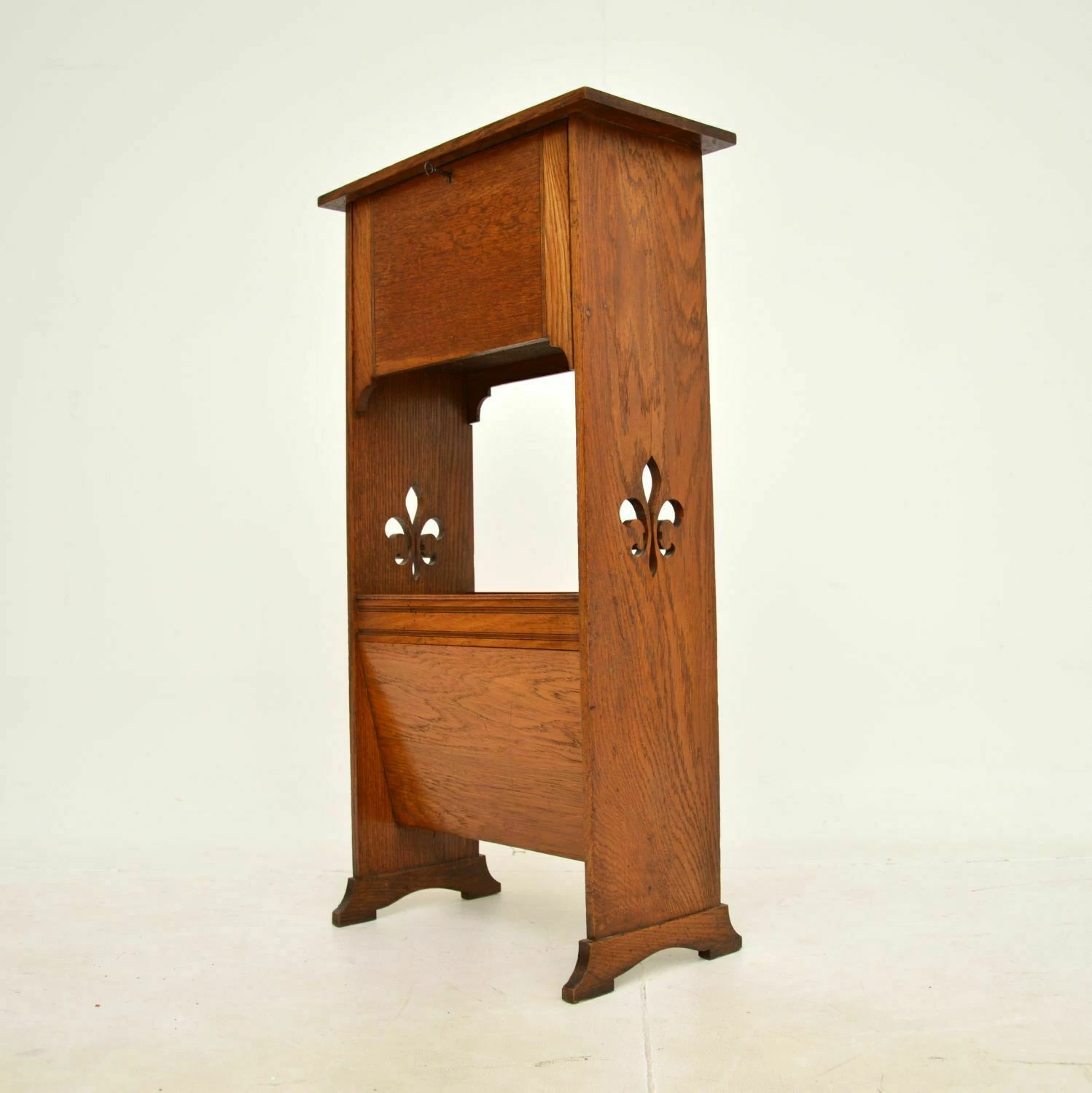 Antique Arts & Crafts Oak Writing Bureau 4 Antique Arts & Crafts Oak Writing Bureau - Image 4