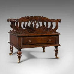 Antique Canterbury Stand, English, Magazine, Newspaper Rack, C.1900