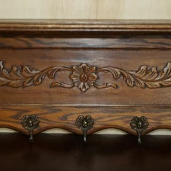Unknown Antique Dutch Heavily Carved Oak Coat Hat Scarf Wall Rack Hanger Royal Hooks -Storage Furniture Sales 2024 antique dutch heavily carved oak coat hat scarf wall rack hanger royal hooks sku96839563 0 3