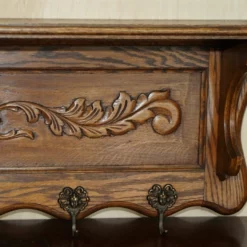 Unknown Antique Dutch Heavily Carved Oak Coat Hat Scarf Wall Rack Hanger Royal Hooks -Storage Furniture Sales 2024 antique dutch heavily carved oak coat hat scarf wall rack hanger royal hooks sku96839563 0 4