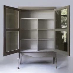 Antique Early C20th Glazed Grey Painted Display China Cabinet Bookcase -Storage Furniture Sales 2024 antique early c20th glazed grey painted display china cabinet bookcase sku74789433 0 12