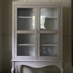 Antique Early C20th Glazed Grey Painted Display China Cabinet Bookcase -Storage Furniture Sales 2024 antique early c20th glazed grey painted display china cabinet bookcase sku74789433 0 8