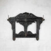 Antique Ebonised Heaviy Carved Oak Green Man Lion Head Hall Wall Hooks Coat Rack