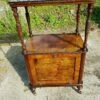 Antique English Burr Walnut Display Cupboard Canterbury Whatnot Victorian.
