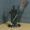 Unknown Antique English Victorian Cast Iron Painted Stick & Umbrella Hall Stand