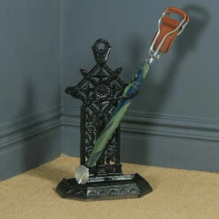Unknown Antique English Victorian Cast Iron Painted Stick & Umbrella Hall Stand