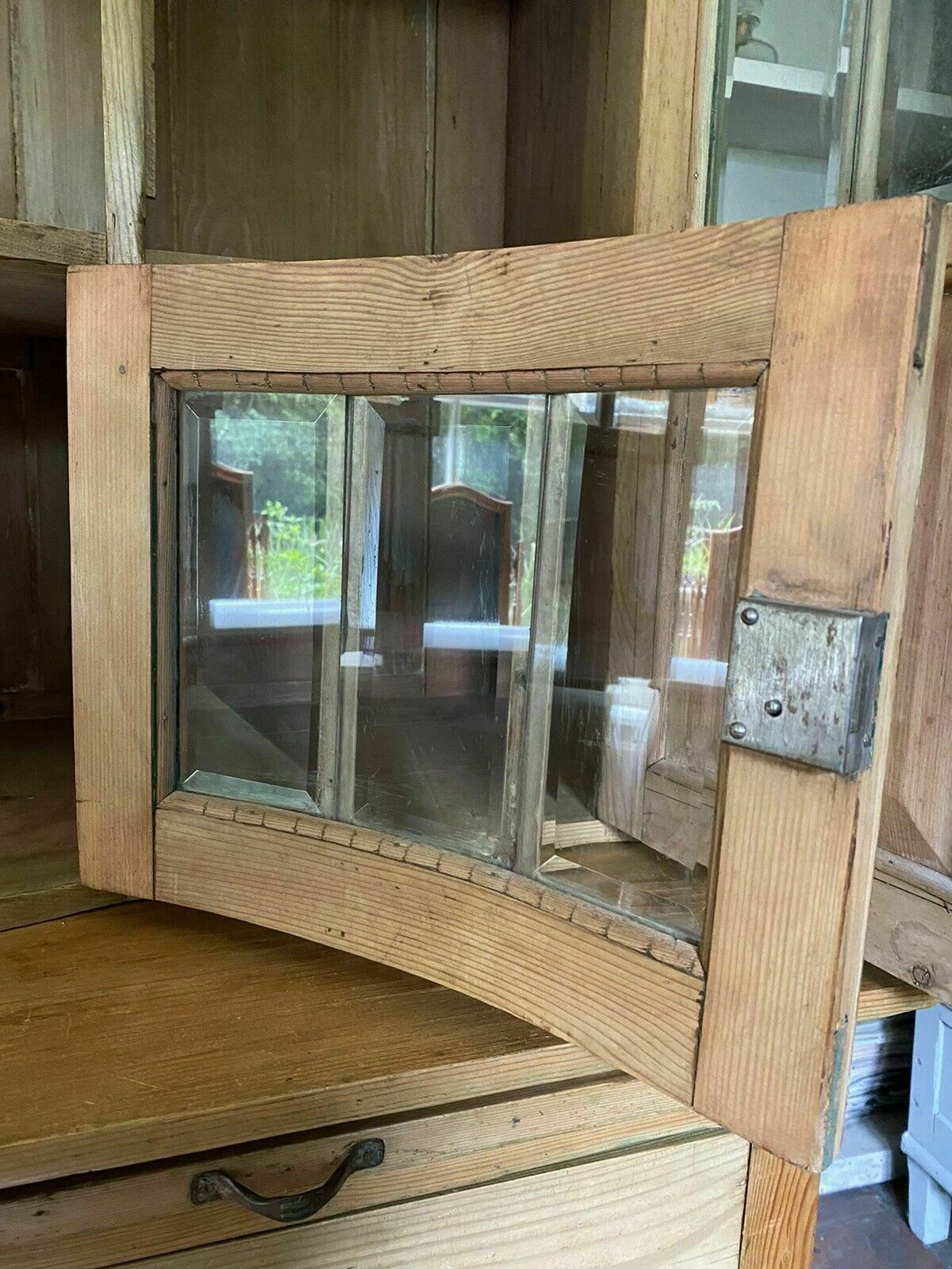 Unknown Antique European Pine Glazed Dresser Display Cabinet Cupboard Server Buffet 14 Unknown Antique European Pine Glazed Dresser Display Cabinet Cupboard Server Buffet - Image 14