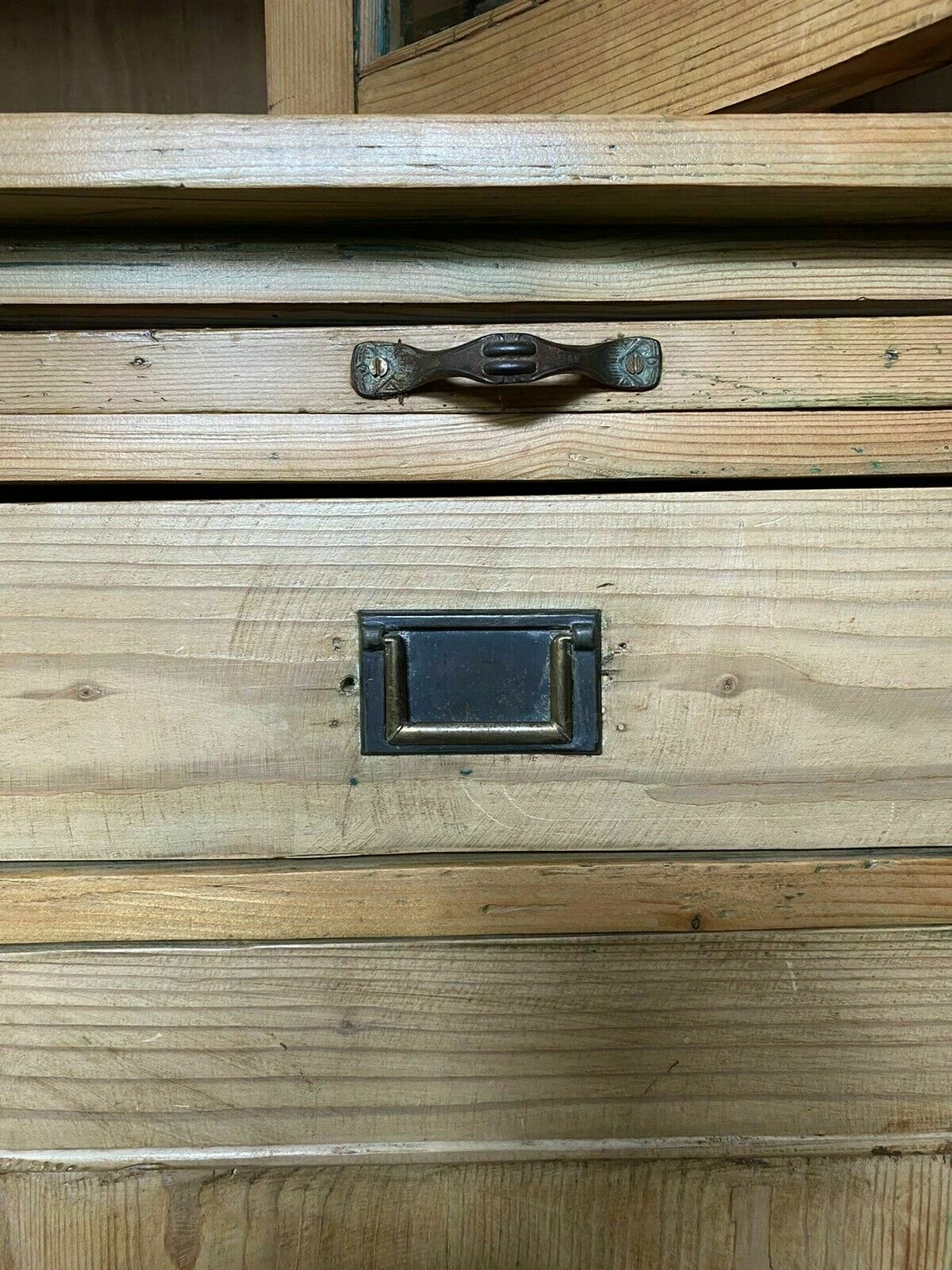 Unknown Antique European Pine Glazed Dresser Display Cabinet Cupboard Server Buffet 8 Unknown Antique European Pine Glazed Dresser Display Cabinet Cupboard Server Buffet - Image 8